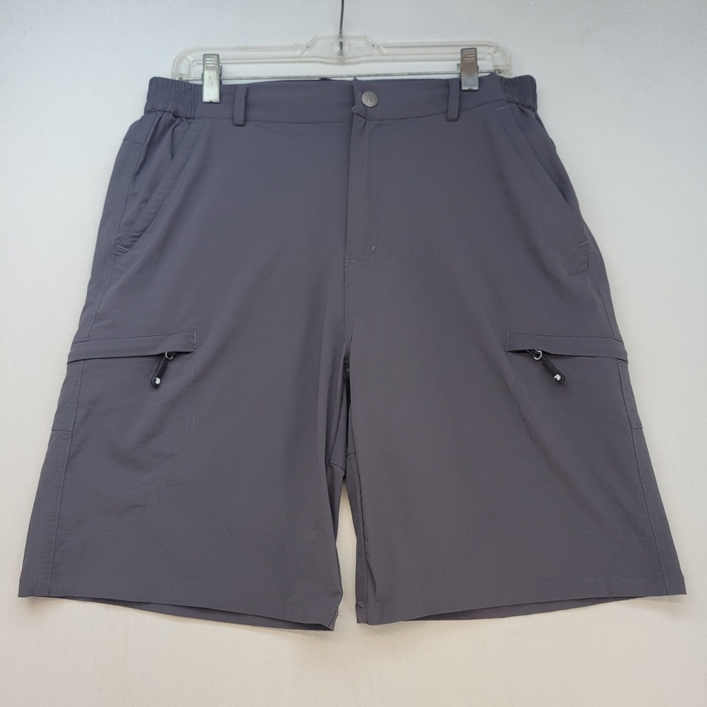 Outdoor Sports Cargo Shorts Mens 32 Gray Hiking Quick Dry Ripstop Multi-Pocket